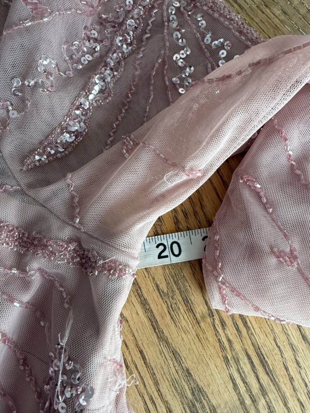 $650 | Oleg Cassini Blush Beaded Sequin Gown Formal Maxi Dress Size 16 - Picture 6 of 7
